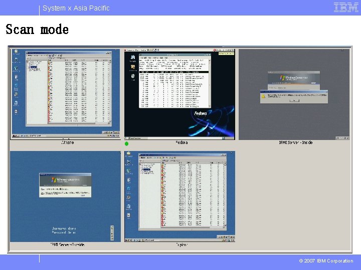 System x Asia Pacific Scan mode © 2007 IBM Corporation 