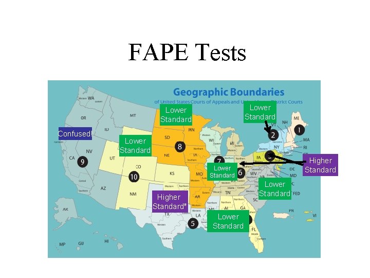 FAPE Tests Lower Standard Confused! Lower Standard Higher Standard* Lower Standard 