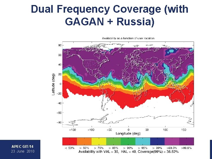 Dual Frequency Coverage (with GAGAN + Russia) • WAAS • EGNOS • MSAS •