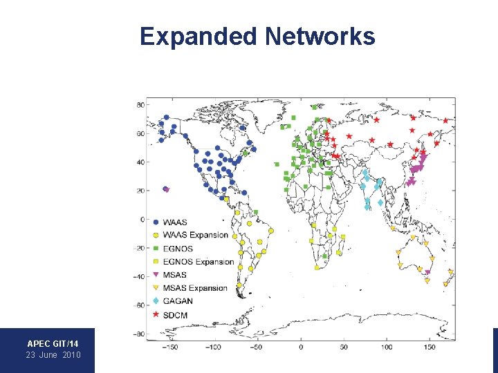 Expanded Networks • WAAS • EGNOS • MSAS • GAGAN • SDCM APEC GIT/14
