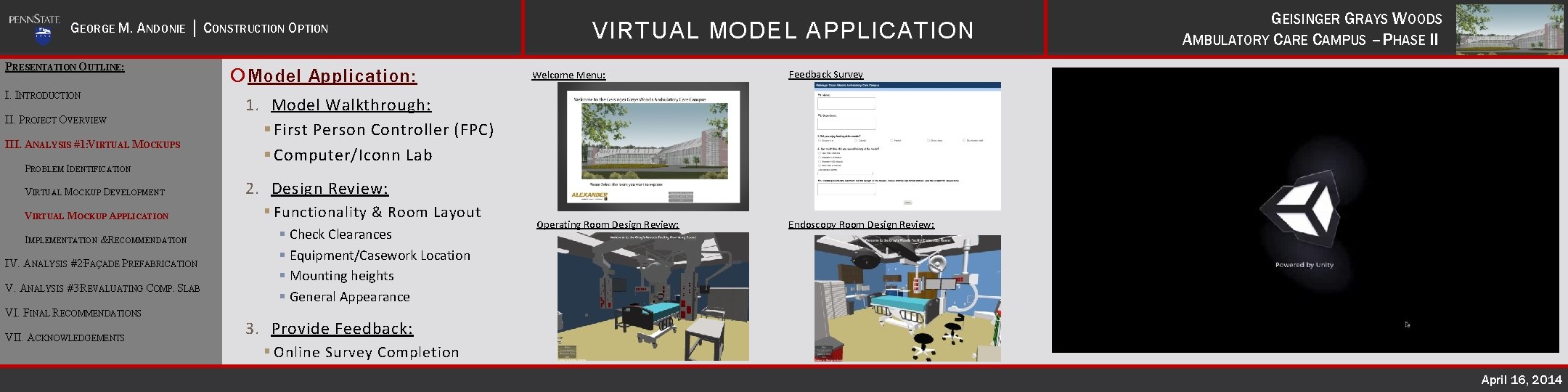 GEORGE M. ANDONIE │ CONSTRUCTION OPTION PRESENTATION OUTLINE: I. INTRODUCTION II. PROJECT OVERVIEW III.