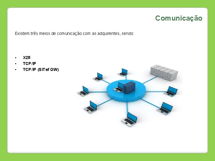 Comunicação Existem três meios de comunicação com as adquirentes, sendo: • • • X