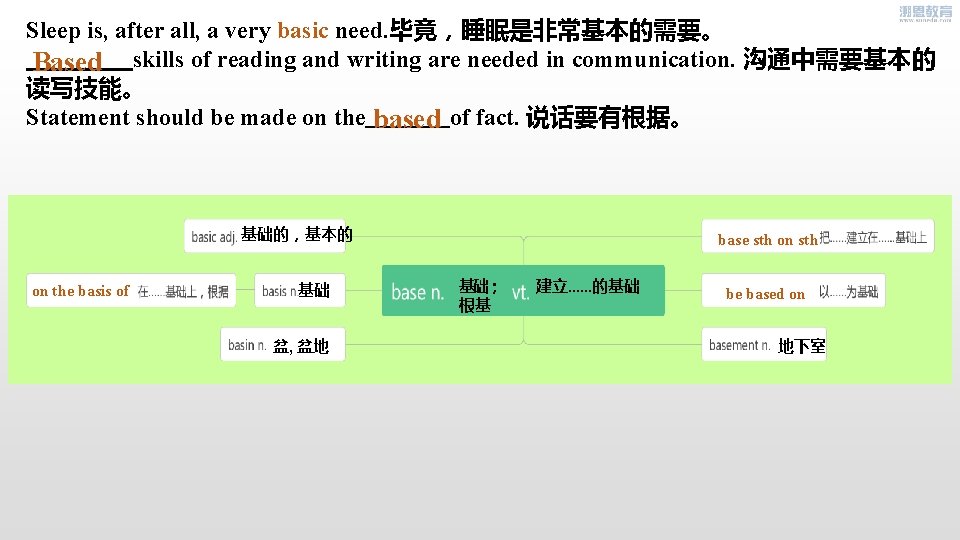 Sleep is, after all, a very basic need. 毕竟，睡眠是非常基本的需要。 skills of reading and writing