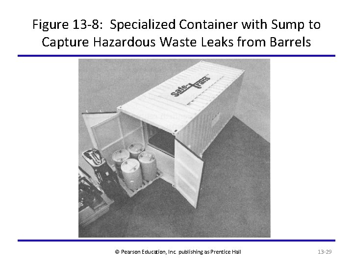 Figure 13 -8: Specialized Container with Sump to Capture Hazardous Waste Leaks from Barrels
