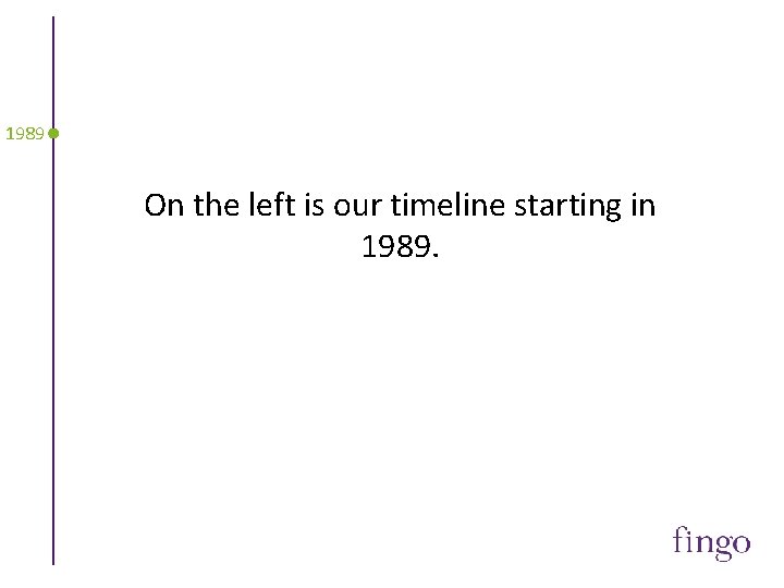 1989 On the left is our timeline starting in 1989. 