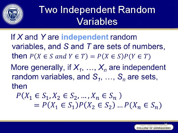 Two Independent Random Variables • 34 