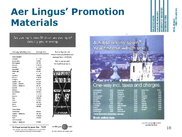 Aer Lingus’ Promotion Materials 18 