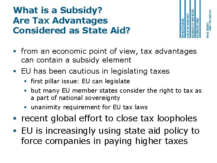 What is a Subsidy? Are Tax Advantages Considered as State Aid? § from an