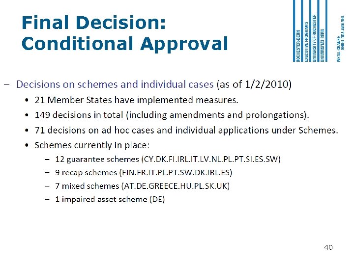 Final Decision: Conditional Approval 40 