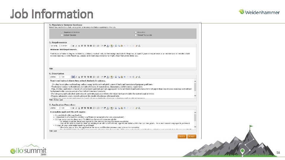 Job Information 38 