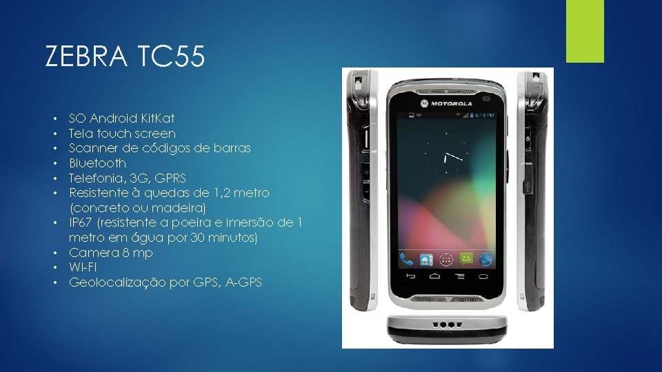 ZEBRA TC 55 • • • SO Android Kit. Kat Tela touch screen Scanner