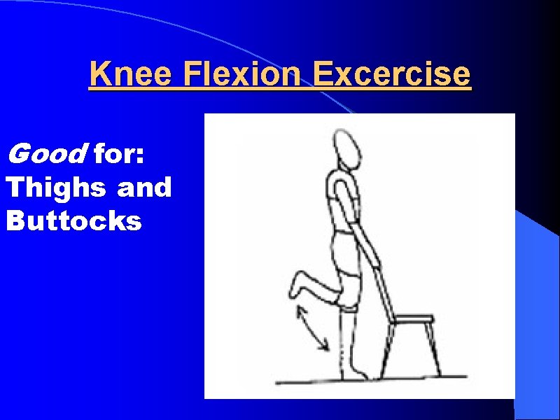 Knee Flexion Excercise Good for: Thighs and Buttocks 
