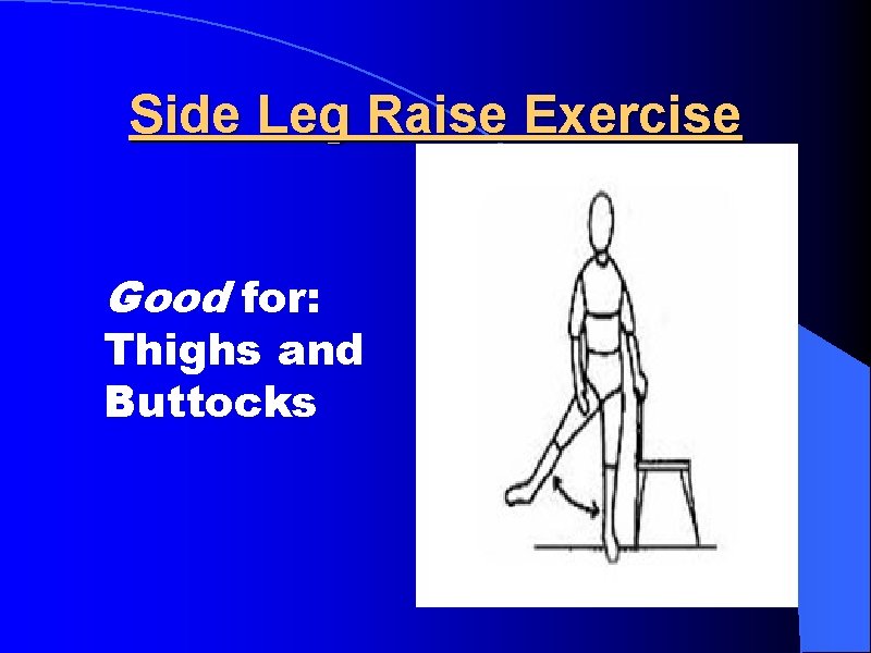 Side Leg Raise Exercise Good for: Thighs and Buttocks 