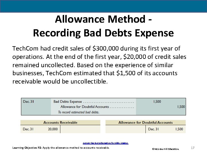 Allowance Method Recording Bad Debts Expense Tech. Com had credit sales of $300, 000