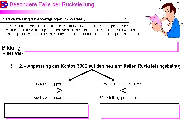 Besondere Fälle der Rückstellung 2. Rückstellung für Abfertigungen im System „. . . .