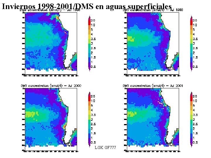 Inviernos 1998 -2001/DMS en aguas superficiales LGK GF 777 