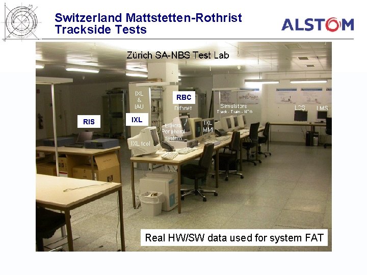 Switzerland Mattstetten-Rothrist Trackside Tests RBC RIS IXL Real HW/SW data used for system FAT