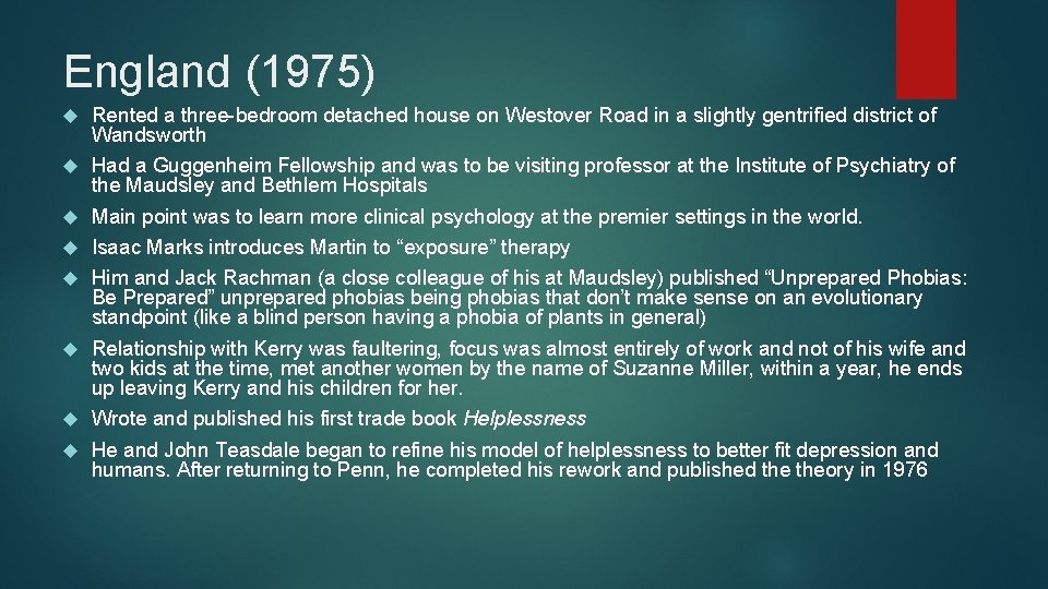 England (1975) Rented a three-bedroom detached house on Westover Road in a slightly gentrified