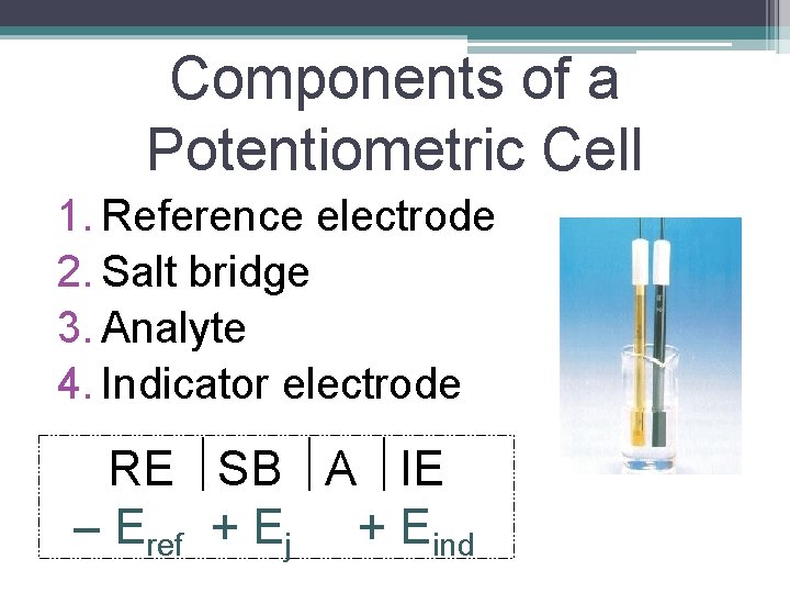 POTENTIOMETRY Potentiometric Analysis Based on potential measurement of