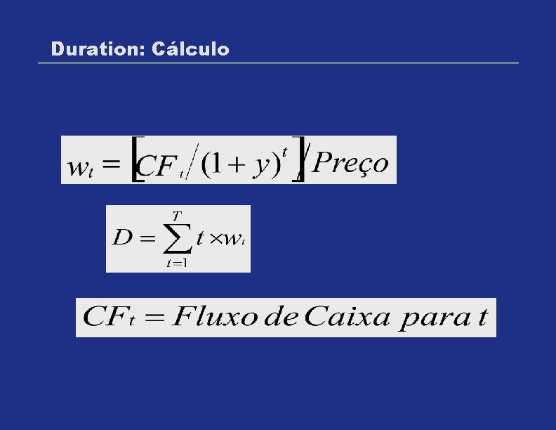 Duration: Cálculo 