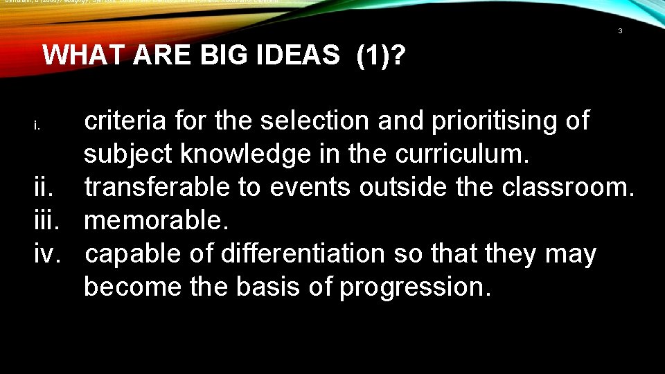 PUTTING BIG IDEA THEORY INTO PRACTICE Transforming RE