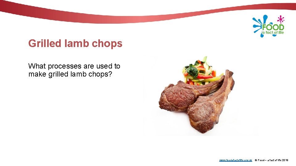 Grilled lamb chops What processes are used to make grilled lamb chops? www. foodafactoflife.