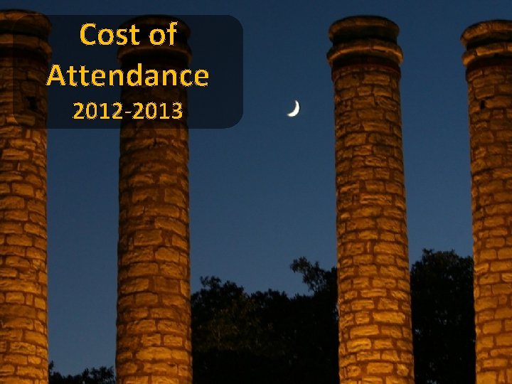 Cost of Attendance 2012 -2013 