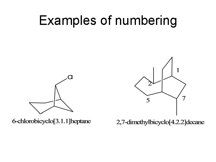 Examples of numbering 