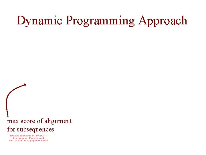 Dynamic Programming Approach max score of alignment for subsequences 