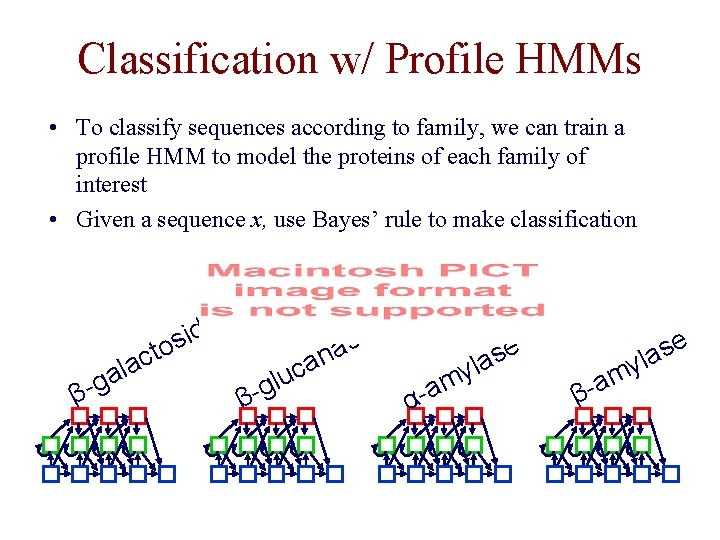 Classification w/ Profile HMMs • To classify sequences according to family, we can train