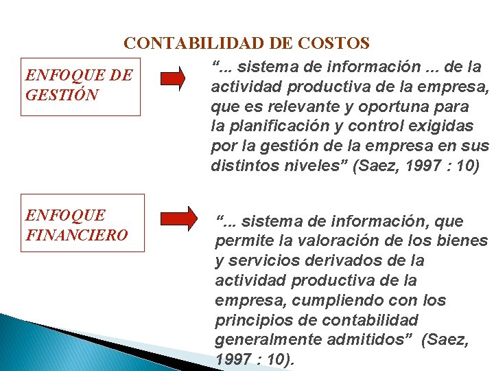 CONTABILIDAD DE COSTOS ENFOQUE DE GESTIÓN ENFOQUE FINANCIERO “. . . sistema de información. CONTABILIDAD DE COSTOS ENFOQUE DE GESTIÓN ENFOQUE FINANCIERO “. . . sistema de información.