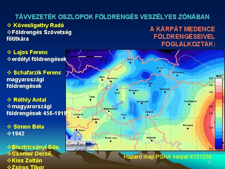 TÁVVEZETÉK OSZLOPOK FÖLDRENGÉS VESZÉLYES ZÓNÁBAN v Kövesligethy Radó v. Földrengés Szövetség főtitkára A KÁRPÁT TÁVVEZETÉK OSZLOPOK FÖLDRENGÉS VESZÉLYES ZÓNÁBAN v Kövesligethy Radó v. Földrengés Szövetség főtitkára A KÁRPÁT