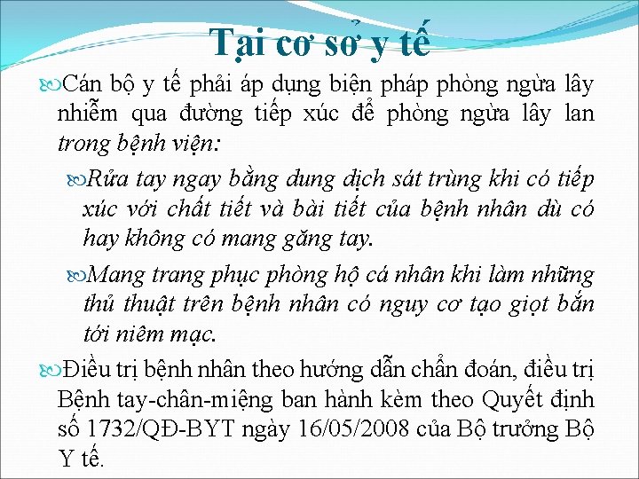 Ta i cơ sơ y tê Cán bộ y tế phải áp dụng biện