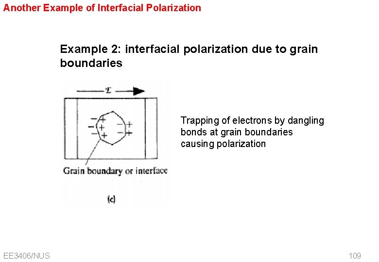 Another Example of Interfacial Polarization Example 2: interfacial polarization due to grain boundaries Trapping