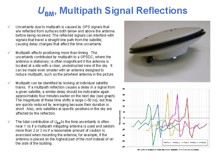UBM, Multipath Signal Reflections GPS Signal Structure ü Uncertainty due to multipath is caused