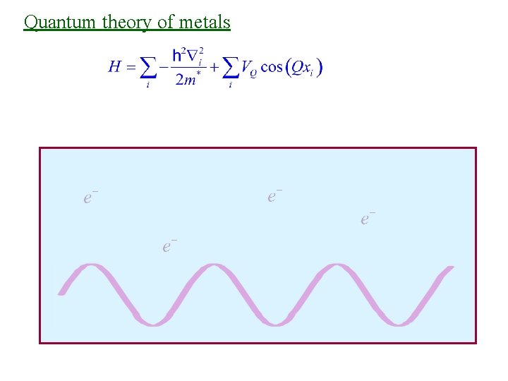Quantum theory of metals 