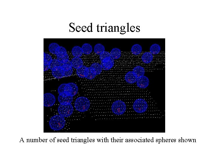 Seed triangles A number of seed triangles with their associated spheres shown 