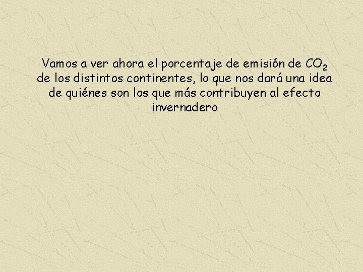 Vamos a ver ahora el porcentaje de emisión de CO 2 de los distintos