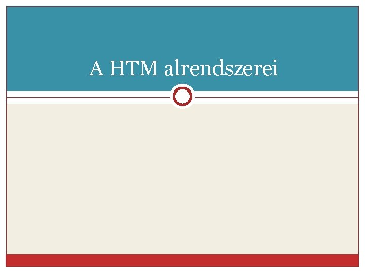 A HTM alrendszerei 