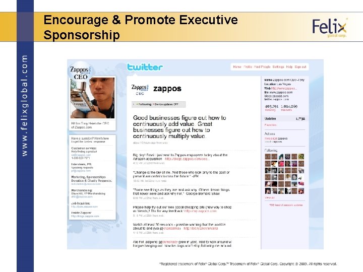 Encourage & Promote Executive Sponsorship 