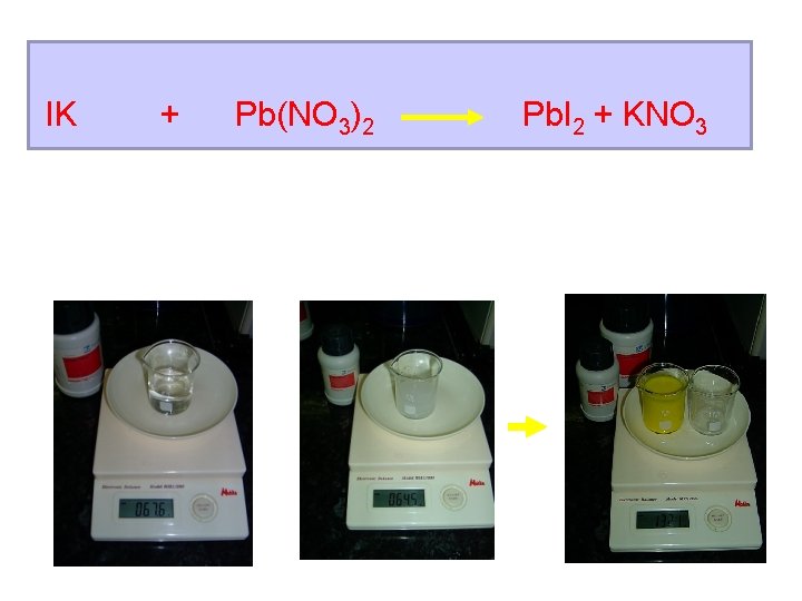 IK + Pb(NO 3)2 Pb. I 2 + KNO 3 