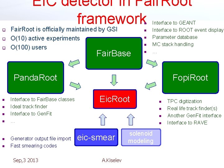 EIC detector in Fair. Root framework n q q q Fair. Root is officially