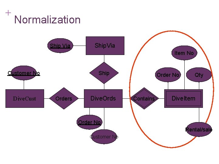 + Normalization Ship Via Ship. Via Item No Customer No Dive. Cust Ship Orders