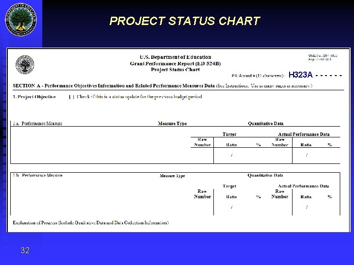 PROJECT STATUS CHART H 323 A - - - O S E P 32