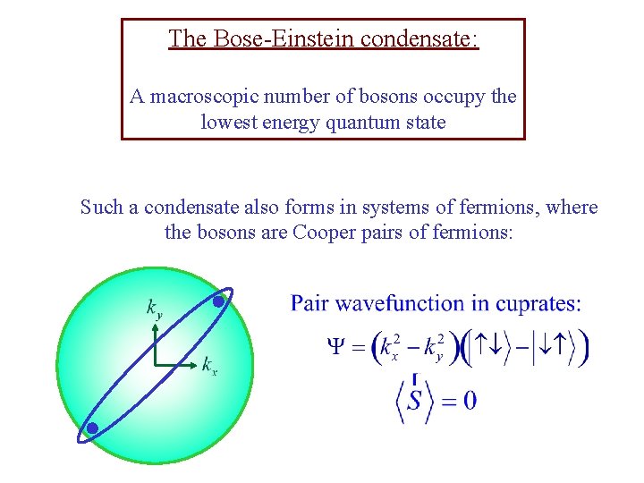 The Bose-Einstein condensate: A macroscopic number of bosons occupy the lowest energy quantum state