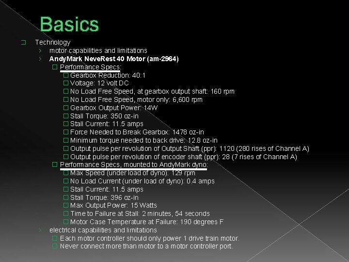 Basics � Technology › motor capabilities and limitations › Andy. Mark Neve. Rest 40