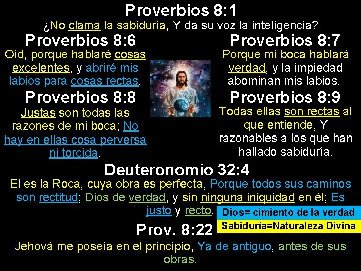 Proverbios 8: 1 ¿No clama la sabiduría, Y da su voz la inteligencia? Proverbios