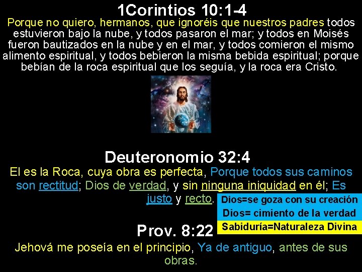 1 Corintios 10: 1 -4 Porque no quiero, hermanos, que ignoréis que nuestros padres