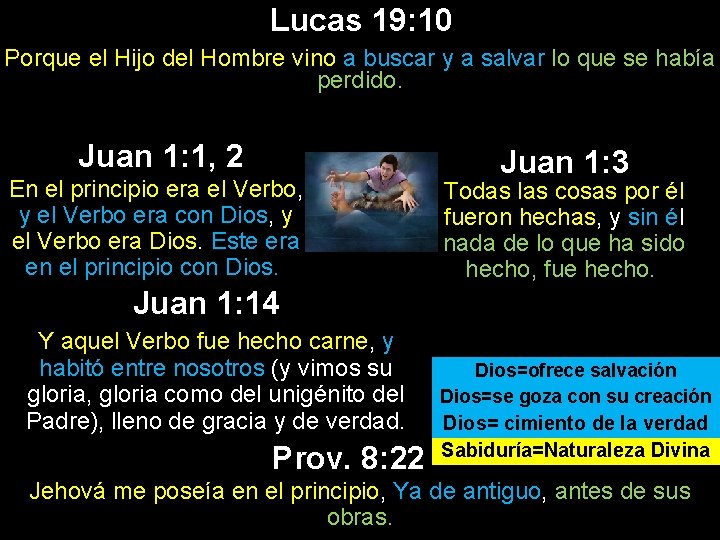 Lucas 19: 10 Porque el Hijo del Hombre vino a buscar y a salvar