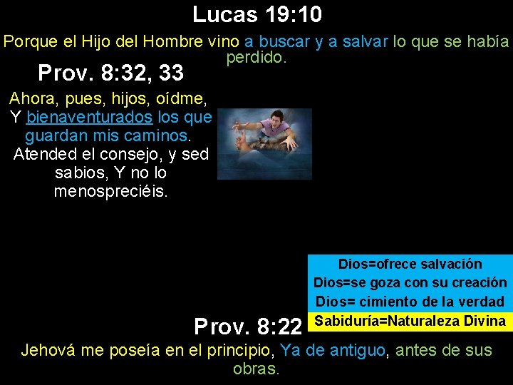 Lucas 19: 10 Porque el Hijo del Hombre vino a buscar y a salvar